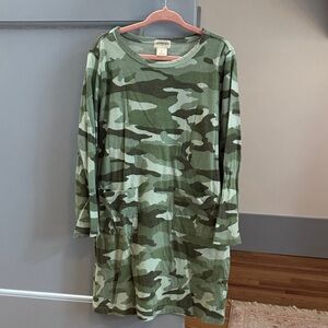 Crewcuts Girls' Green Camouflage Knit Dress
